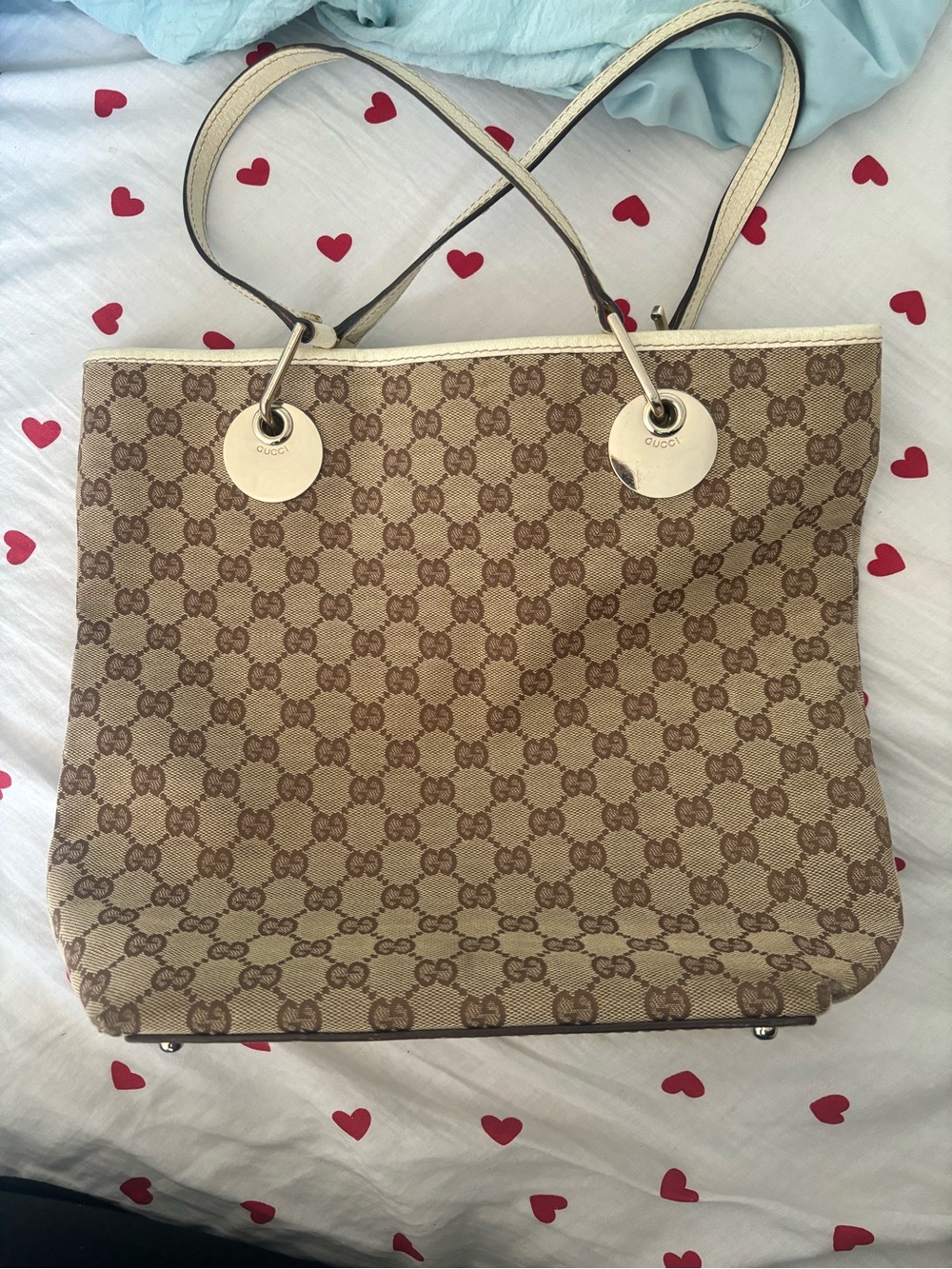 Gucci Vintage Beige Monogram Tote Bag
